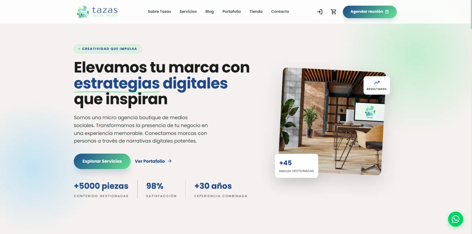 Captura del proyecto Tazas Social Media
